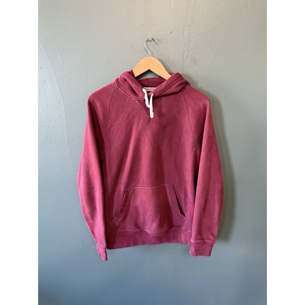 Lands End Mens Red Pullover Hooded Sweatshirt Size XS